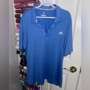 Mens Adidas Golf Blue Short Sleeve Polo Shirt Blue/White Size XXL